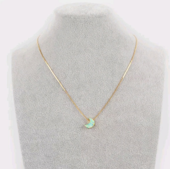 Only 1 of each-Japanese Opal moon necklace - Picture 3 of 7
